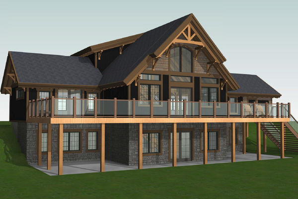 New-Hampshire-Cottage-Canadian-Timberframes-Design-3D-Elevation