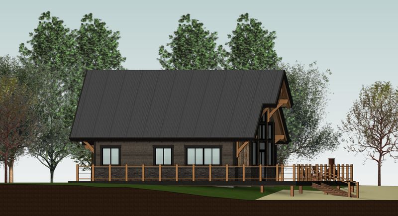 Sweetwater-Cabin-Canadian-Timberframes-Design-Front-Elevation
