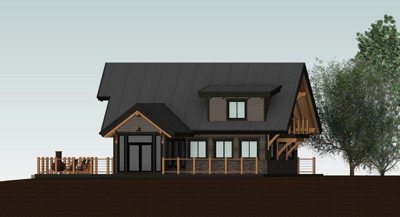 Sweetwater-Cabin-Canadian-Timberframes-Design-Right-Elevation