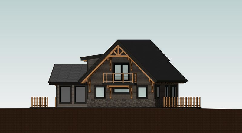 Sweetwater-Cabin-Canadian-Timberframes-Design-Rear-Elevation