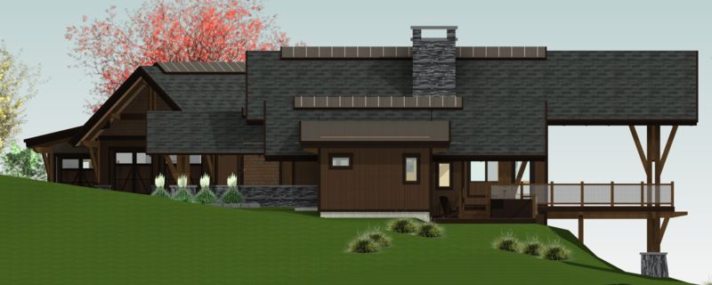Sandpoint-Canadian-Timberframes-Design-Right-Elevation