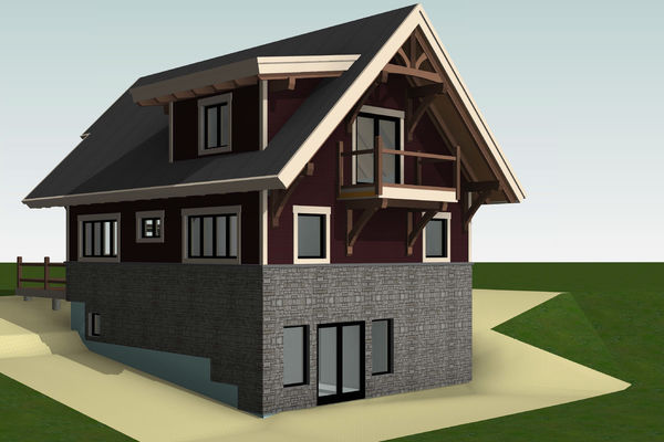 Rocky-Mountain-House-Canadian-Timberframes-Design-Rear-Left