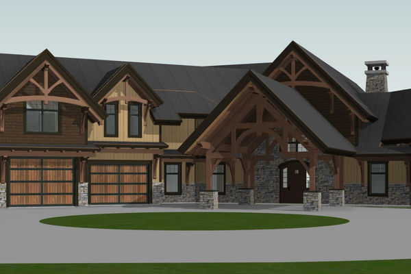 Timber-Creek-Ranch-Canadian-Timberframes-Ontario-Design-Front-Right-Elevation