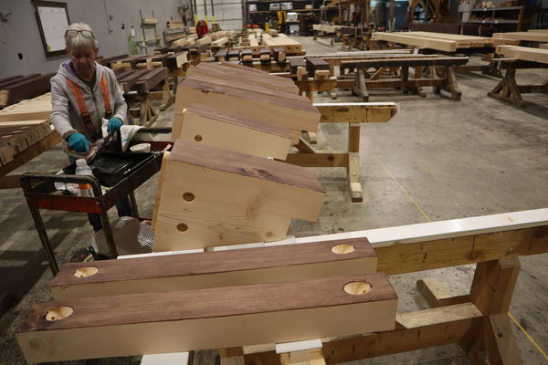 Cody-Wyoming-Canadian-Timberframes-Production-Staining